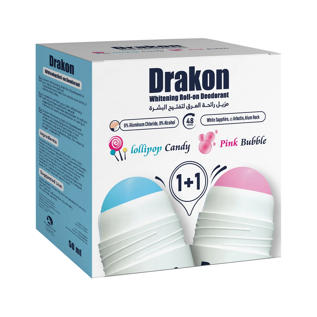 Drakon® promopack Drakon whitening Roll on Pink Bubble + Lollipop candy Free