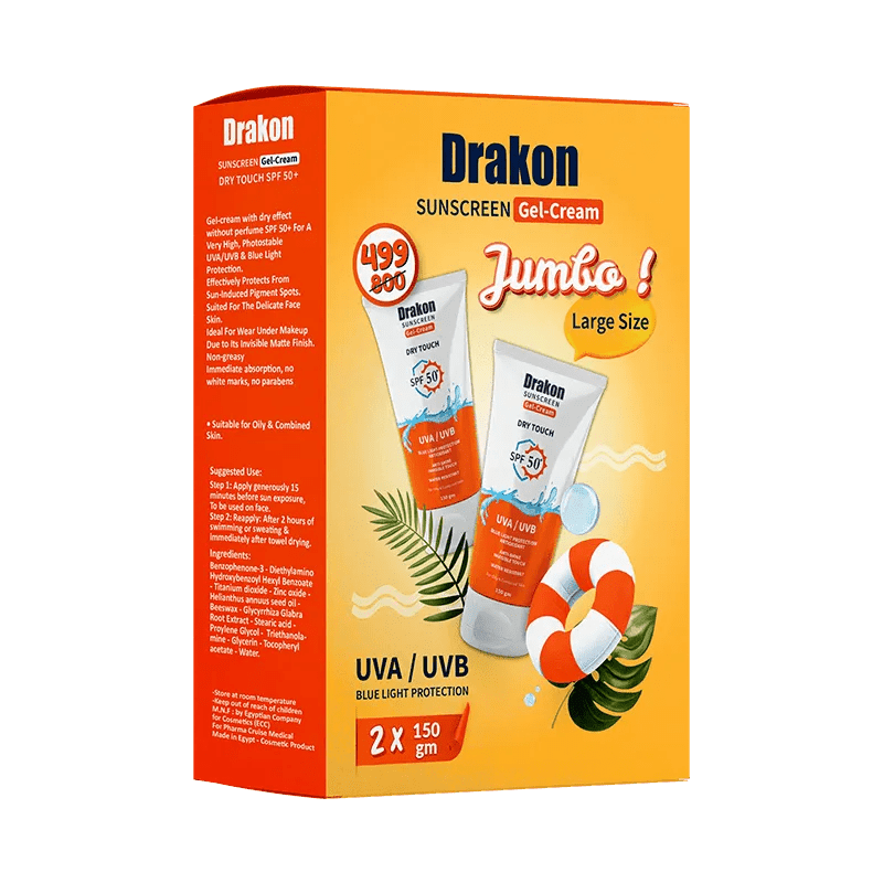Drakon® Sunscreen gel Dry Touch Jumbo SPF 50+ /150 ML X2 Promo pack - Drakon