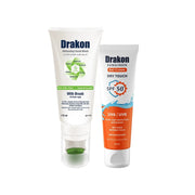 Drakon® Whitening Facial Cleanser brush For Oily & Combined skin with sunscreen Gel Dry Touch SPF 50+ - Drakon