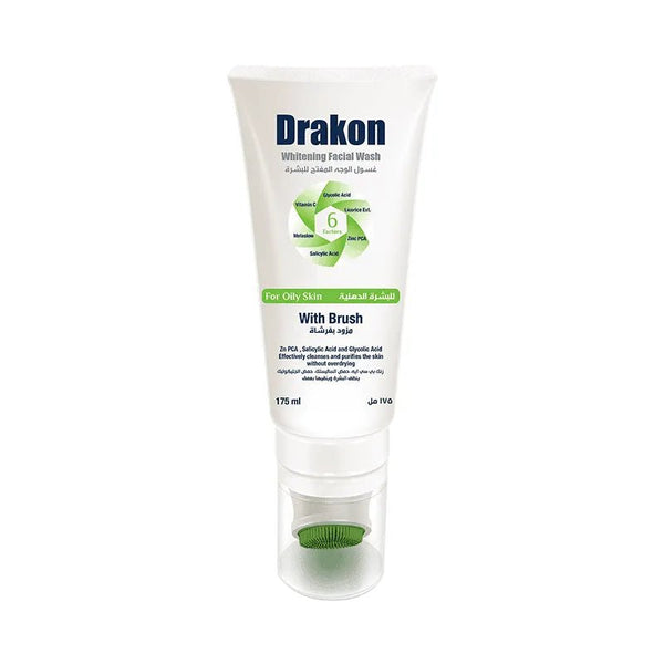 Drakon® Whitening Facial Cleanser For Oily and Combined Skin With Silicone Brush - Drakon