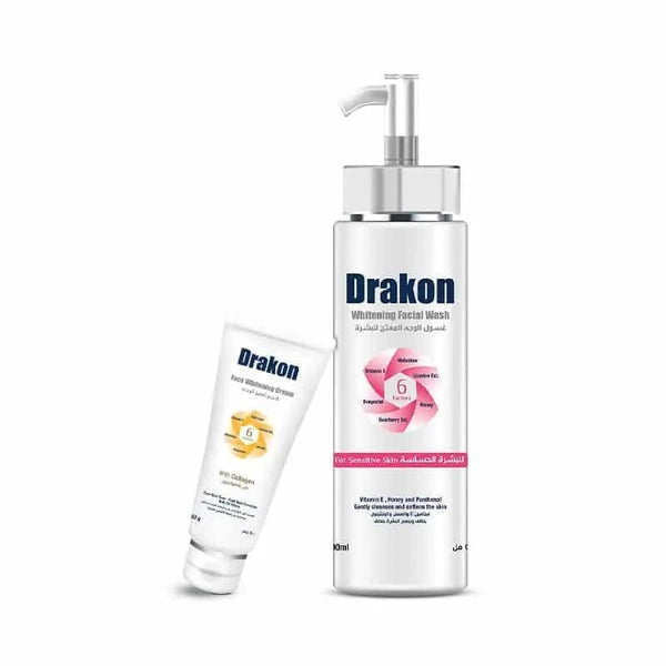 Drakon® Whitening Facial Cleanser For Sensitive Skin + Whitening Face Cream - Drakon