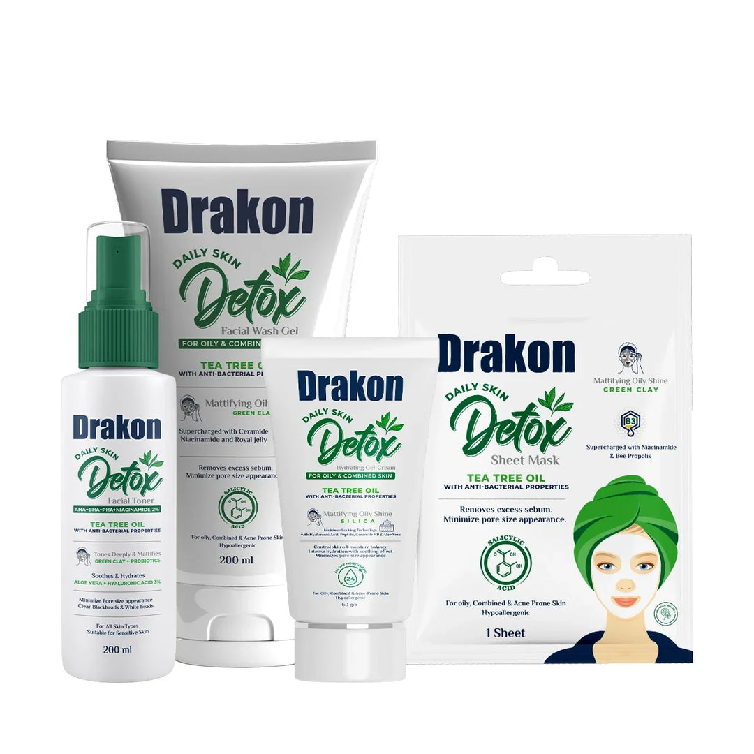 Detox Wash Gel + Hydrating Cream + Toner + Sheet Mask